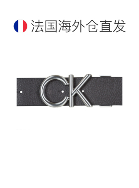 欧洲直邮Calvin Klein Jeans纺织配件男真皮皮带/腰带黑色ADJ/REV