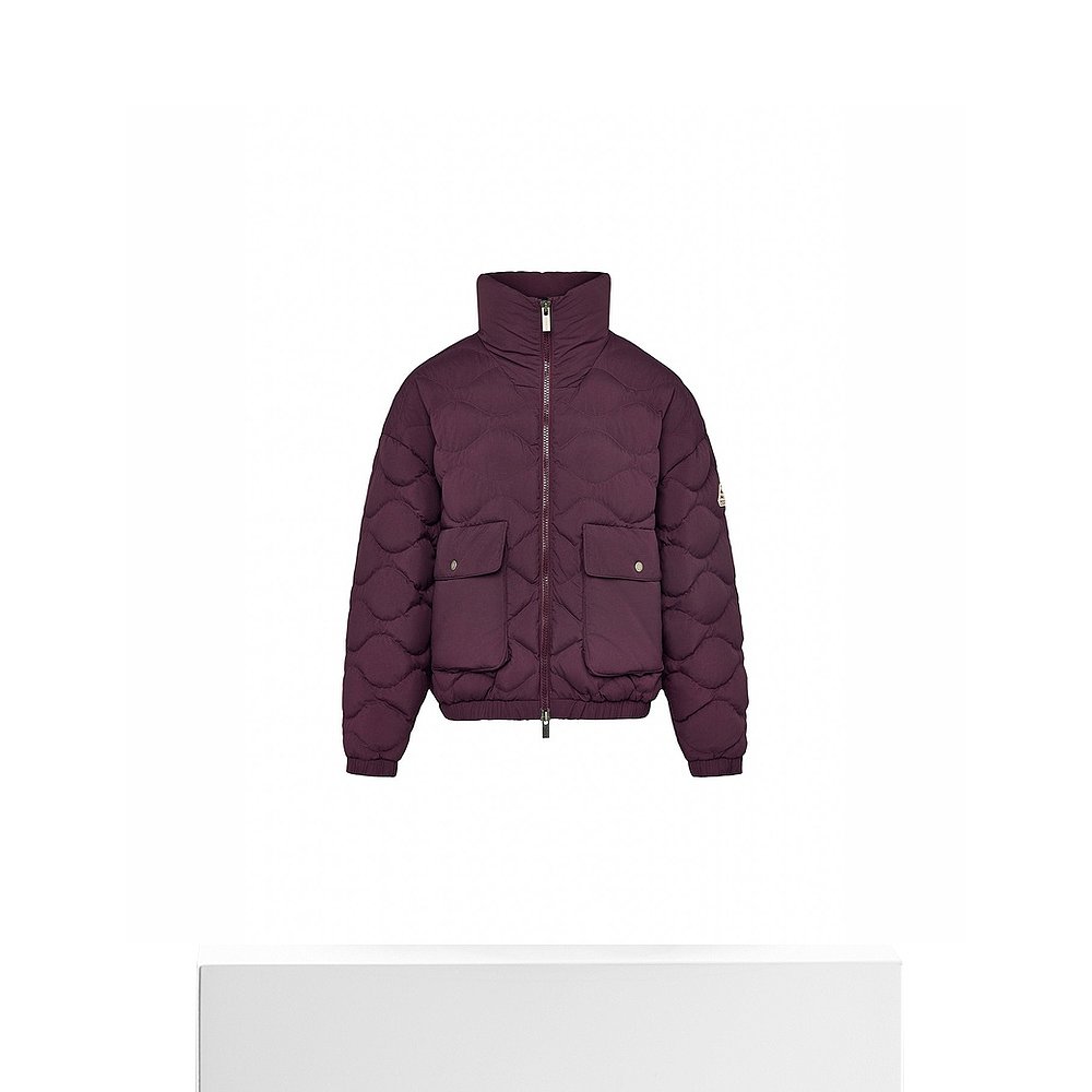 自营欧洲直邮Pyrenex Enola 短款飞行员夹克 酒红色 - 图3