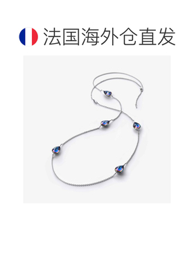 自营欧洲直邮Baccarat巴卡拉 Psydelic女士蓝色银水滴造型项链