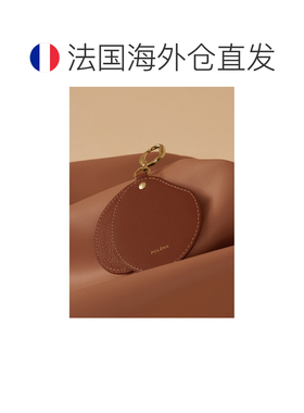 自营欧洲直邮Polene Atla女士干邑色皮革化妆镜