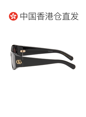 1h可退 香港直邮Gucci 古驰 女士 黑色 GG Corner Cat-Eye 太阳镜