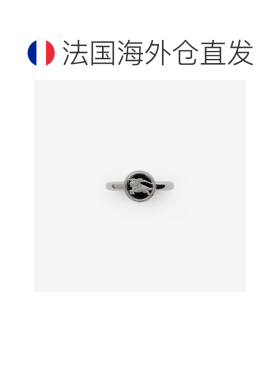 自营欧洲直邮Burberry博柏利 EKD Coin女士银色/黑色黄铜戒指