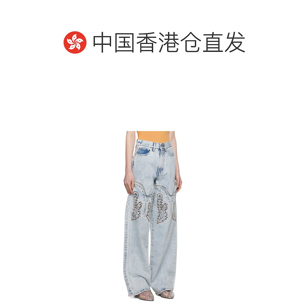 香港直邮Y PROJECT 女士 Cowboy High Cuff 牛仔长裤 JEAN36S2 - 图1