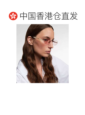 1h可退 香港直邮Gucci 古驰 女士 徽标精饰椭圆形太阳眼镜
