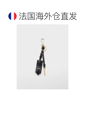自营欧洲直邮Prada普拉达 女士黑色小牛皮登山扣圆环挂饰包挂挂件
