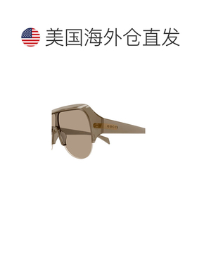 1h可退 美国直邮Gucci 古驰 女士 飞行员醋纤太阳眼镜 brown棕色