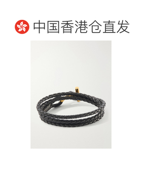 Tom Ford 汤姆 福特 男士 编织皮革镀金手链手链 JM005IC