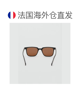 自营欧洲直邮Mango芒果 男士黑色矩形镜框太阳镜