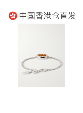 香港直邮Gucci 古驰 男士 G-Embellished 锁扣镀银手链 A0004UIAA