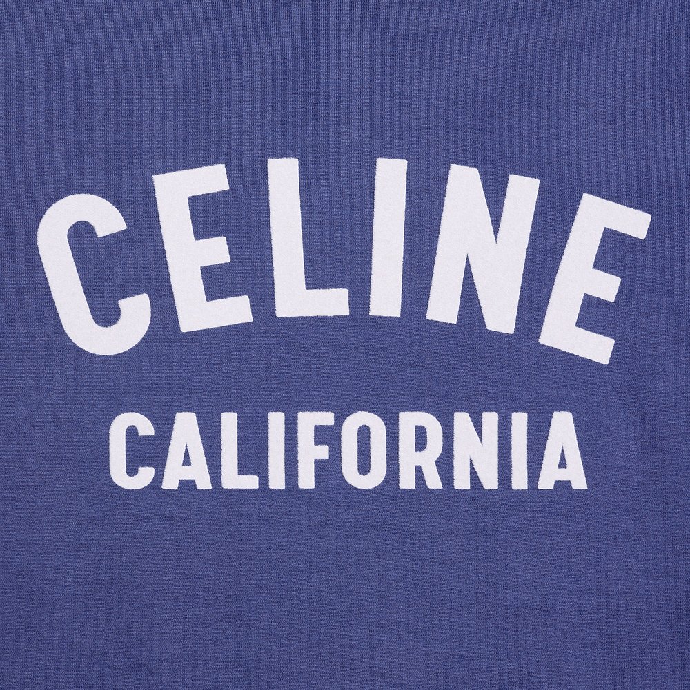 欧洲直邮CELINE(思琳) 女士CALIFORNIA棉质平纹针织70年代风格T恤 - 图2