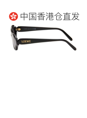 香港直邮LOEWE 罗意威 女士 黑色 Slim Text Logo Rectangle 太阳