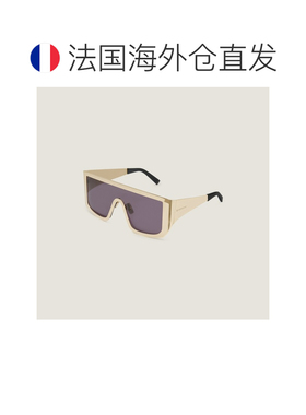 自营欧洲直邮Givenchy纪梵希 Square女士金黄色金属面罩太阳镜