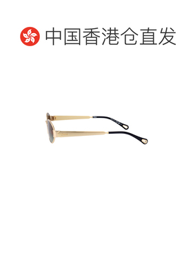 1h可退 香港直邮Chloe 蔻依 女士 GOLD-GOLD-BROWN 金属太阳眼镜