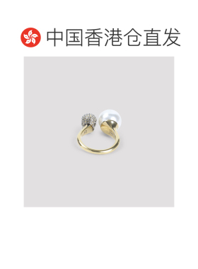 香港直邮mcqueen 亚历山大 麦昆 女士 金色色调珍珠骷髅头徽标挂