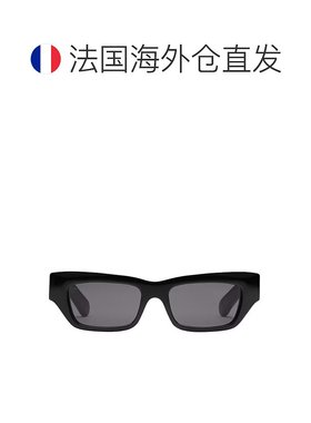 自营欧洲直邮Gucci/古驰 男士黑色醋酸纤维logo徽标矩形太阳眼镜