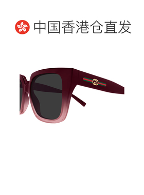 1h可退 香港直邮Gucci 古驰 女士 GG2102S col. 003 酒红色太阳眼