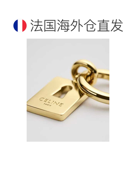 自营欧洲直邮CELINE思琳 女士金色黄铜锁形吊饰耳【付后1h可退】