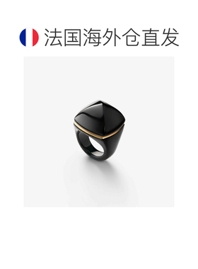 自营欧洲直邮Baccarat巴卡拉 Medicis女士水晶黑色金线戒指配饰