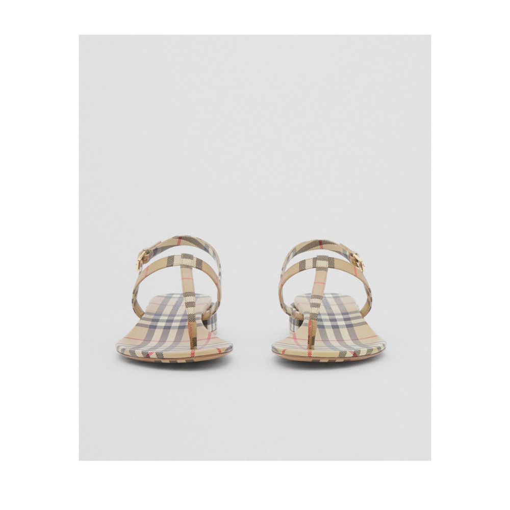 1h可退 香港直邮BURBERRY/博柏利 女士 徽标平底凉鞋 25FW,淘宝优惠券,粉丝福利购,淘宝优惠卷