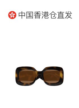 1h可退 香港直邮Gucci 古驰 女士 几何框太阳镜 GG1695S brown棕