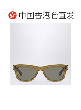 香港直邮Saint Laurent 圣罗兰 女士 橄榄绿棕色矩形太阳眼镜 862
