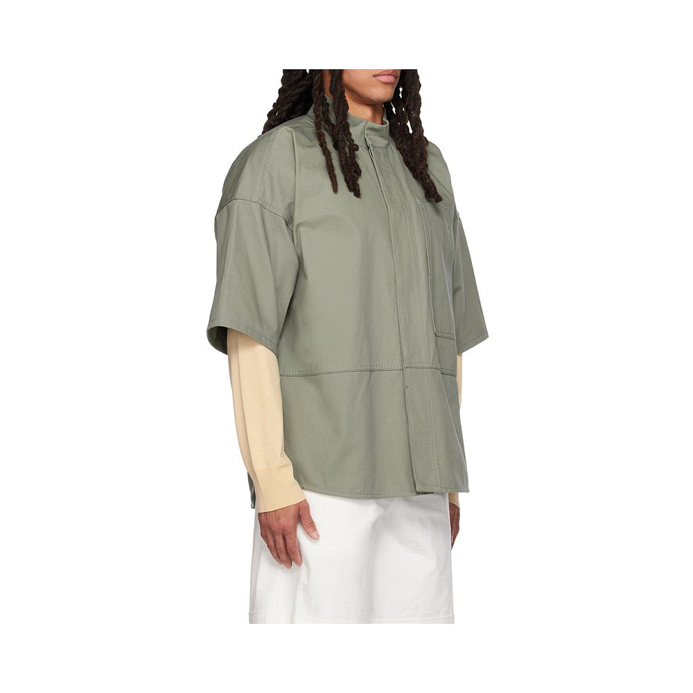 香港直邮Jil Sander 拼接高领衬衫 J47DL0113-J45136 - 图0