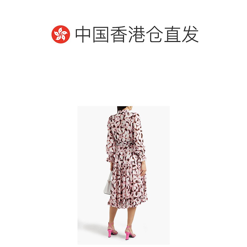 香港直邮DIANE VON FURSTENBERG 女士Rome fil coupe 束带印花雪 - 图1