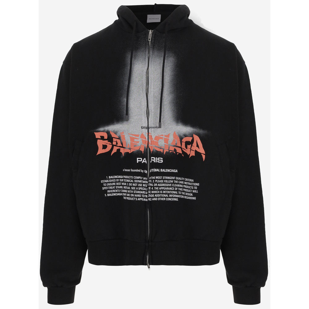1 hour refundable European direct mail BALENCIAGA men's sweatshirt 850338TUVQ91000 CO black C