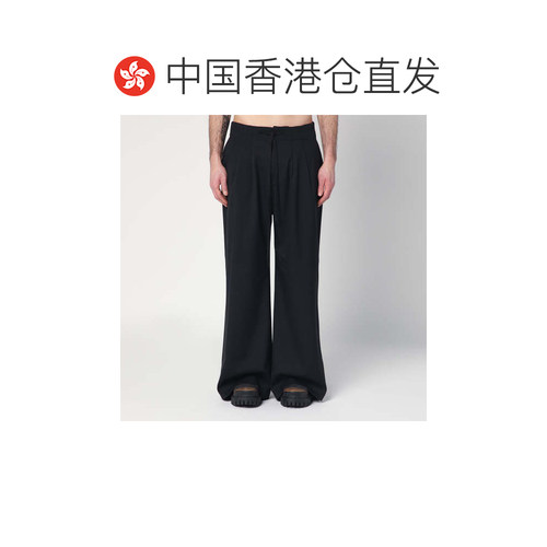 1h可退 香港直邮Entire Studios 男士 宽松黑色羊毛混纺裤子 ES25 - 图1