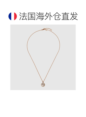 自营欧洲直邮Gucci古驰女士18k玫瑰金18k 镶钻互锁项链