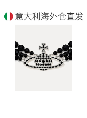 欧洲直邮VIVIENNE WESTWOOD西太后三排黑玛瑙水晶颈链项链新品