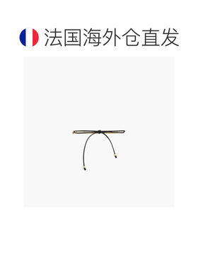 自营欧洲直邮YSL圣罗兰 女士黄金色/黑色再生金格纹手链