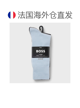 自营欧洲直邮HUGO BOSS雨果 男士蓝色/灰色/黑色/黑色弹力中筒袜