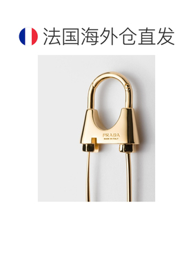 自营欧洲直邮PRADA普拉达 女士金属金色徽标胸针别针