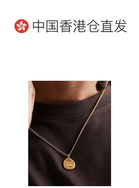 1h可退 香港直邮ASOS 男士 molten 设计防水不锈钢吊坠色调项链/(