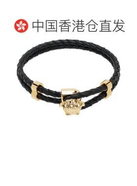 香港直邮versace 范思哲 男士 黑色 La Medusa Leather 手环 DG05
