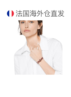 自营欧洲直邮Gucci/古驰 女士手镯饰有圆形珐琅互扣式GG图案手链
