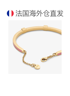 自营欧洲直邮Fendi芬迪 Forever Fendi女士粉色金色金属FF Logo手