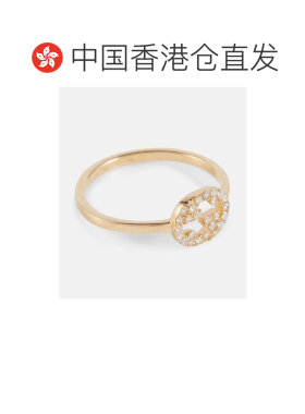 香港直邮Gucci 古驰 女士 双G扣18K金钻石戒指 metal金属色 舒适