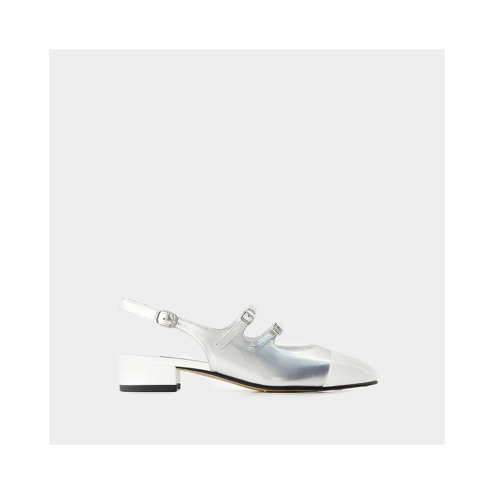 欧洲直邮Abricot Pumps - Carel - Leather - White/Silver - 图0