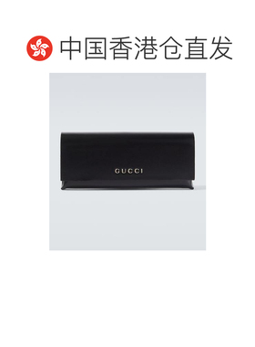 香港直邮Gucci 古驰 男士 GG 飞行员太阳眼镜 black黑色 舒适时尚