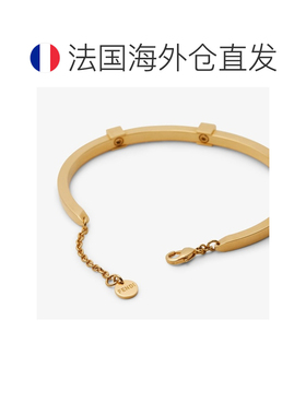自营欧洲直邮Fendi芬迪 Forever Fendi女士金色金属FF Logo手镯