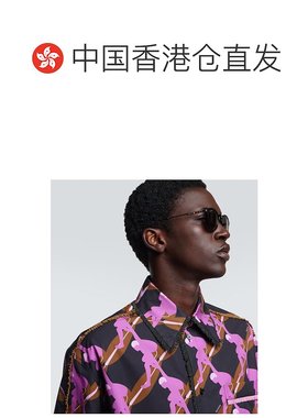 1h可退 香港直邮Gucci 古驰 男士 圆形太阳眼镜 colorful花色 舒