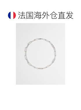 自营欧洲直邮Dior迪奥 Link女士银色金属水晶项链