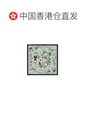 Givenchy 玫瑰印花丝绸小方巾 BG00QDG002真丝 【付后1h可退】
