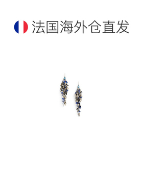 自营欧洲直邮Ralph Lauren拉夫劳伦 女士灰色/蓝色黄铜水晶流苏耳