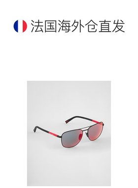 自营欧洲直邮Prada普拉达 Linea Rossa系列男士红色金属logo标识