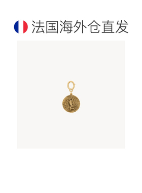 欧洲直邮自营YSL圣罗兰 CASSANDRE女士古金色纹理黄铜吊坠吊饰