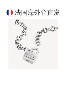 欧洲直邮BALENCIAGA（巴黎世家）Bb 银挂锁项链/仿古银