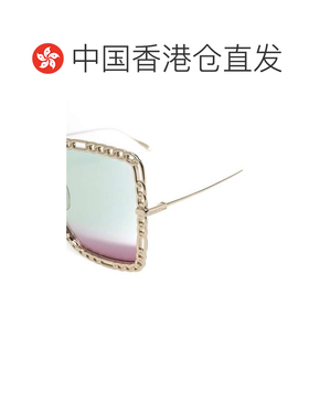 香港直邮Gucci 大镜框吊饰细节太阳镜 681152I3330古驰